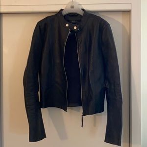 Zara Genuine Leather Moto Jacket